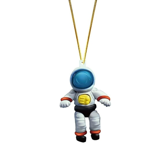 Noothes Wooden Space Ornaments Set with Astronaut Rocket and Planet, Handmade Christmas Tree Hanging Decor for Kids Room and Space-Themed Party Supplies