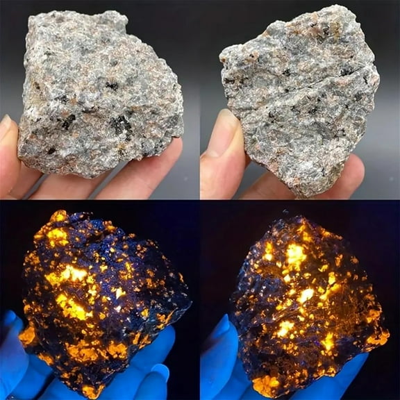 Noothes Yooperlite Stone Natural Rough Fluorescent Rock, 0.4lb Tumbling & Geology Learning Specimen Decor