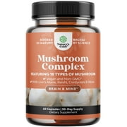 Nootropic & Immune Support Mushroom Supplement - Nature's Craft Mushroom Complex with Lion's Mane, Reishi, Cordyceps & Turkey Tail Adaptogen Blend