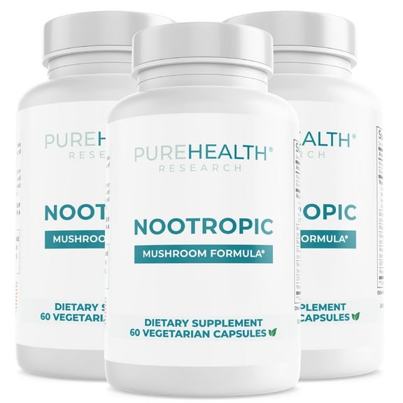 Nootropic Mushroom Formula with Bacopa Monnieri, 3 Bottles