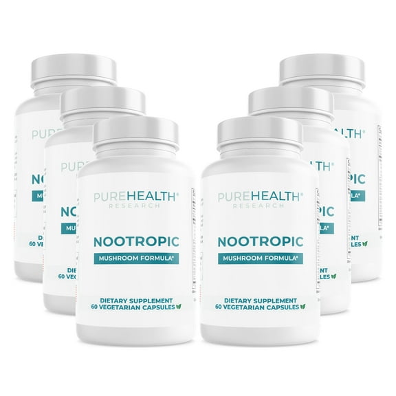 Nootropic Mushroom Formula with Bacopa Monnieri, 6 Bottles