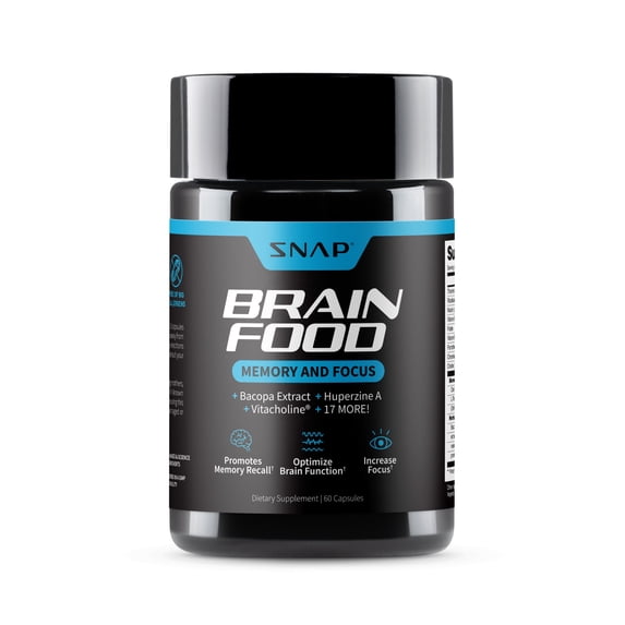 Snap Supplements Nootropic Supplement with Bacopa Extract, Memory and Focus, 60 Capsules