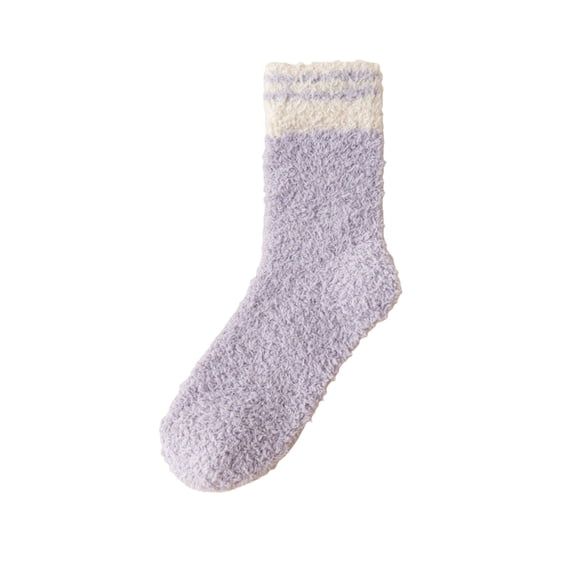 Nooxsoe Coral Velvet Socks Athletic Socks Vintage Socks Home Socks Crew Socks Plush Warm Socks Sleeping Socks Running Socks Thermal Socks Winter Warm Mid Calf Socks Womens Sock Purple One Size
