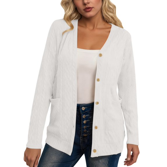 Nooxsoe Cropped Cardigan Sweaters for Women Warm Cardigans Soft Comfort Open Front Sweater Knit Cardigan Lightweight Cardigan Sweaters Shrug Sweater Trendy Casual Woman Cardigan White 2xl