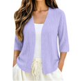 thumbnail image 1 of Nooxsoe Cropped Cardigan for Women Cardigan Lightweight Cardigan Sweaters Warm Cardigans V-neck Open Front Sweater Work Womens Sweater Cardigan Light Violet a, 1 of 5