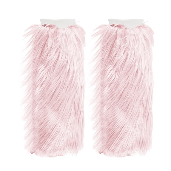 Nooxsoe Fuzzy Leg Warmers For Women Warm Soft Leg Warmers Long Fluffy Shoes Cover Fluffy Boot Covers Long Leg Warmers Vintage Y2K Furry Boot Cuff Leg Warmers For Party Z1-Pink 1 Xl