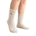thumbnail image 1 of Nooxsoe Fuzzy Socks for Women Thick Sock Sleeping Socks Plush Sleeping Socks Crew Socks Cozy Socks Fuzzy Socks Gym Socks Thermal Socks Birthday Gifts for Women Home Socks for Women Beige One Size, 1 of 3