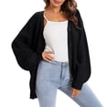 thumbnail image 1 of Nooxsoe Long Cardigans for Women Knitwear Sweater Coat Open Front Open Front Outfits Trendy Fall Clothes Business Casual Work Outfits Loose Fit Fall Winter Knit Cardigan Womens Cardigans Black 2xl, 1 of 7