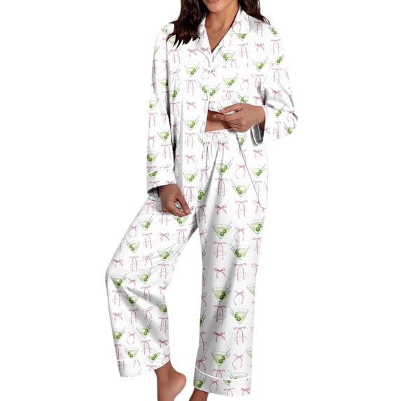 Nooxsoe Long Sleeve Pajamas for Women Nightwear Pajama Sets Soft Long Sleeve Loungewear Casual Loungewear V Neck Lightweight Pajamas Soft Pajamas Set Two Piece Outfits for Women Light Green 2xl