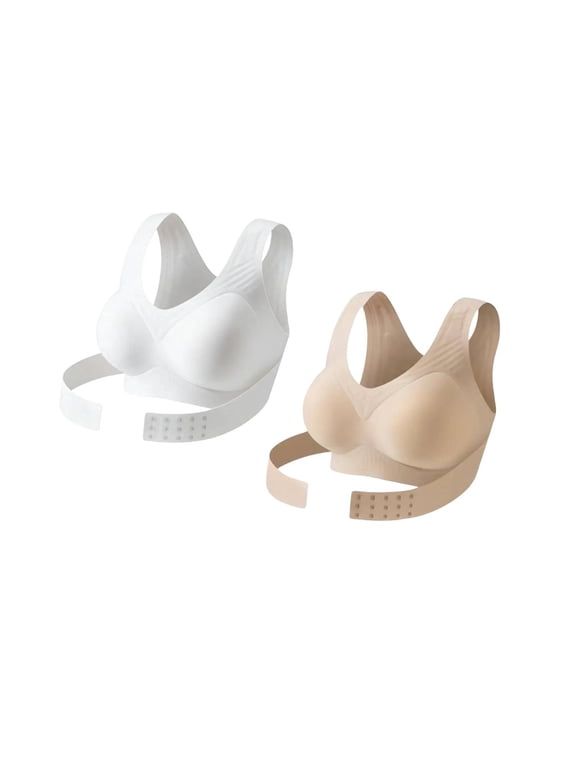 Posture Corrector Bras Posture Ultra Breathable Wide Straps for Women Supportive Bras Front Closure Bras Posture Correcting Push Up Bralette for Women A6-khaki 2xl
