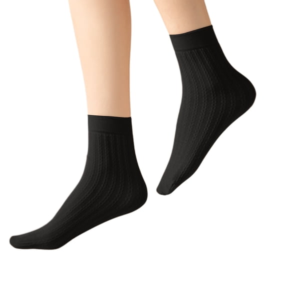 Nooxsoe Short Stockings Twist Women Men Autumn Winter Solid Color Simple Style Leisure Ankle Socks Black One Size