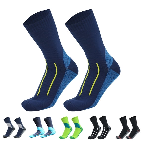 Nooxsoe Waterproof Hiking Socks – Mid-calf Outdoor Socks for Camping, Skiing, Water Sports & Cycling & Breathable Black S
