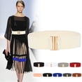 thumbnail image 1 of Nooxsoe Wide Elastic Belts for Women, Vintage Stretch Waist Belt Adjustable Dress Waistband Stretchy Belt Dark Gray One Size, 1 of 3