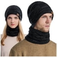 thumbnail image 1 of Nooxsoe Winter Beanie Hat Scarf Set Thick Warm Hat Winter Warm Bonnet Slouchy Knit Cap Knitted Hat Winter Headwear Warm Knitted Neck Scarf Slouchy Beanie Windproof Warmth Women’s Hat Black One Size, 1 of 8