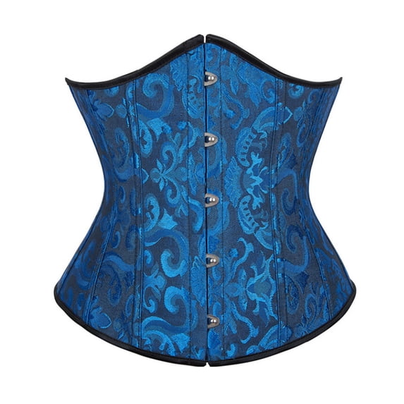 Nooxsoe Women Lace Up Corset Tops Vintage Overbust Lace Bustier Top Overbust Corselet Corsets Lace Tied Renaissance Overbust Waist Cincher Overbust Bustiers Women'S Corset Z2-Dark Blue Xs