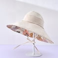 thumbnail image 1 of Nooxsoe Women Ponytail Sun Hat Reversible Fishing Hat Foldable Bowknot Summer Hat Beach Cap Wide Brim Bucket Hat Beige One Size, 1 of 3