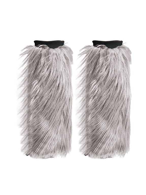 Women’S Furry Leg Warmers Long Fluffy Shoes Cover Long Leg Warmers Long Boot Cuffs Cover Winter Warm Fuzzy Leg Warmers Furry Shoe Boot Covers Women'S Leg Warmers Z1-Dark Gray S