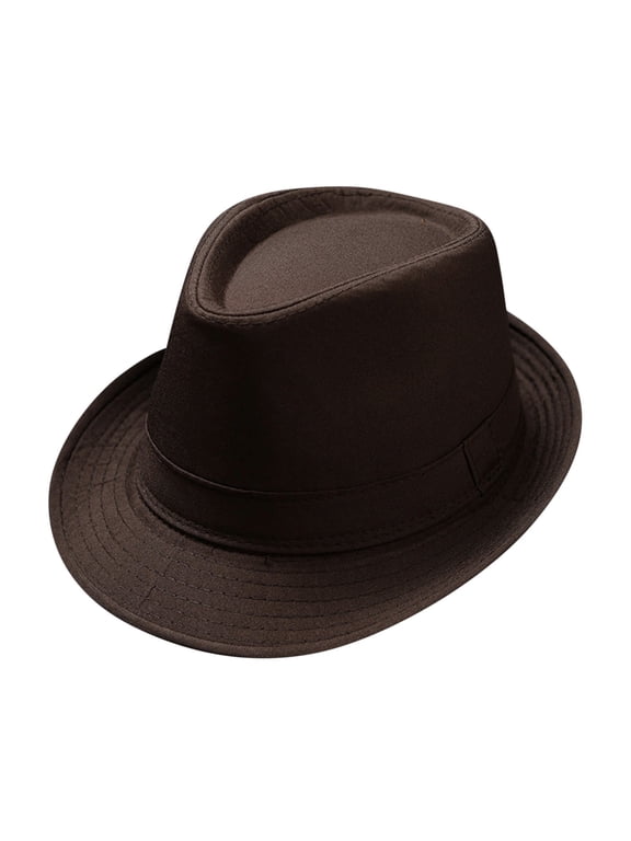 Women Timeless Classic Wool Felt Wide Brim Fedora Dress Hat Soft Warm Fabric with Satin Ribbon Bow Band for Western Outdoor Church Daily Formal Party Occasion Brown One Size