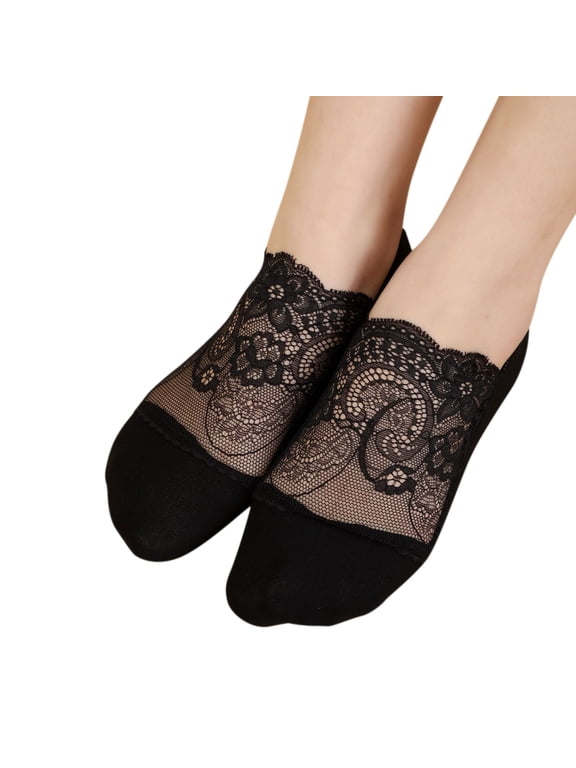 Women's Ankle Sheer Nylon Socks Summer Thin Soft Tight Hosiery Reinforced Toe Stylish Socks Black One Size