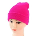 thumbnail image 1 of Nooxsoe Women's Beanie Slouchy Beanie Hat Thick Warm Knitted Beanie Chunky Oversized Hat Thickened Warm Bonnet Ski Hat Ski Hats for Women Winter Warm Bonnet Women's Hats Hot Pink One Size, 1 of 4