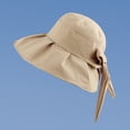 thumbnail image 1 of Nooxsoe Women's Bowknot Wide Brim Sun Protective Hat Uv Protection Breathable Foldable Beach Outdoor Hat Khaki One Size, 1 of 4