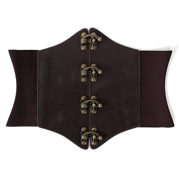 Nooxsoe Women's Corset Wide Waist Belt Tied Waspie Corset Belt Lace-up Underbust Waspie Corset Cincher Lace Up Waist Belt Lace-up Waist Cincher Belt Adjustable Corset Waspie Women Belt A1-coffee C