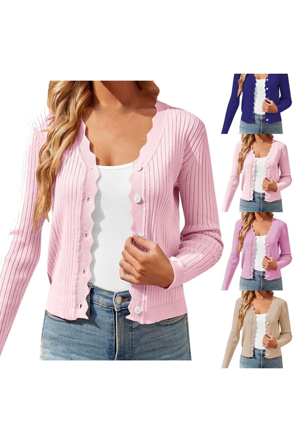 Women's Cropped Cardigan Sweater Lightweight Soft V-neck Open Front Sweater Knit Cardigan Knit Sweater Button Up Work Knit Tops Warm Cardigans Soft Knit Cardigan Sweaters for Women Beige M