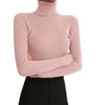thumbnail image 1 of Nooxsoe Women's Long Sleeved Bottom Tops Turtleneck Going Out Tops Warm Bottoming Top Bottoming Shirt Thermal Top Inside Top Tight Fitting Warm Top Comfort Fit Women’s Tops Pink One Size, 1 of 4