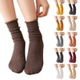 thumbnail image 1 of Nooxsoe Women's Scrunch Crew Socks Retro Solid Cotton Boot Calf Chunky Ribbed Cozy Slouchy Socks Gold a, 1 of 6