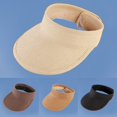 thumbnail image 1 of Nooxsoe Women's Summer Sun Uv Protection Visor Wide Brim Clip On Beach Pool Golf Cap Hat-sun Hat Trip Riding Visor Foldable Cap Version of Straw Coffee One Size, 1 of 6