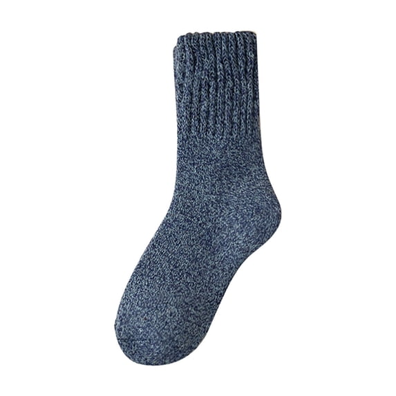 Nooxsoe Women's Warm Socks, Thickened Mid-calf, Sleep Floor Socks, Winter Casual Womens Solid Mid Calf Socks, Winter Soft Thermal Knit Sock Dark Blue One Size