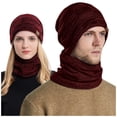 thumbnail image 1 of Nooxsoe Womens Beanie Hat Scarf Set Winter Ski Hat Slouchy Beanie Slouchy Knit Cap Winter Headwear Windproof Warmth Knit Cap Knitted Hats Thickened Warm Bonnet Knitted Cap Women’s Hats Wine One Size, 1 of 8