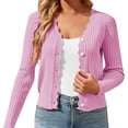 thumbnail image 1 of Nooxsoe Womens Cardigan Sweaters Button Down Sweaters Cardigans Knit Cardigan Button Up Soft Knit V-neck Open Front Sweater Plus Size Lightweight Soft Cardigans for Women Watermelon Red Xl, 1 of 5