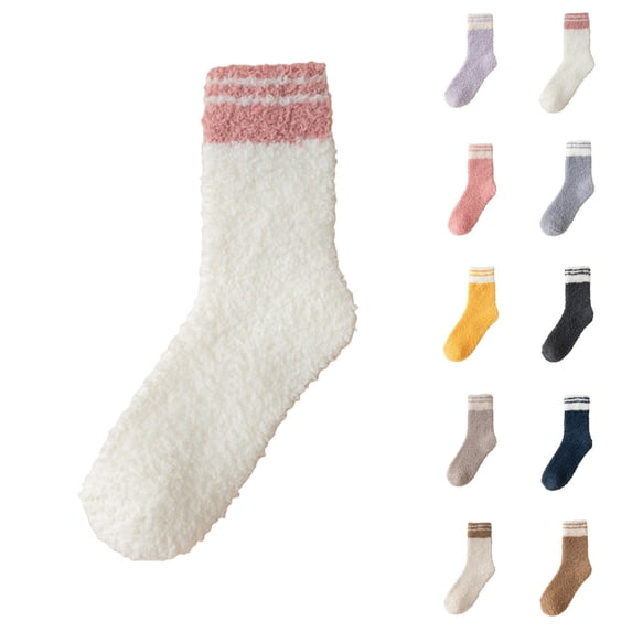Nooxsoe Womens Fuzzy Socks Plush Sleeping Socks Soft Cozy Thermal Socks Thick Sock Soft Fluffy Slipper Socks Plush Warm Socks Slouchy Socks Sleeping Socks Fuzzy Socks Women Socks Navy One Size