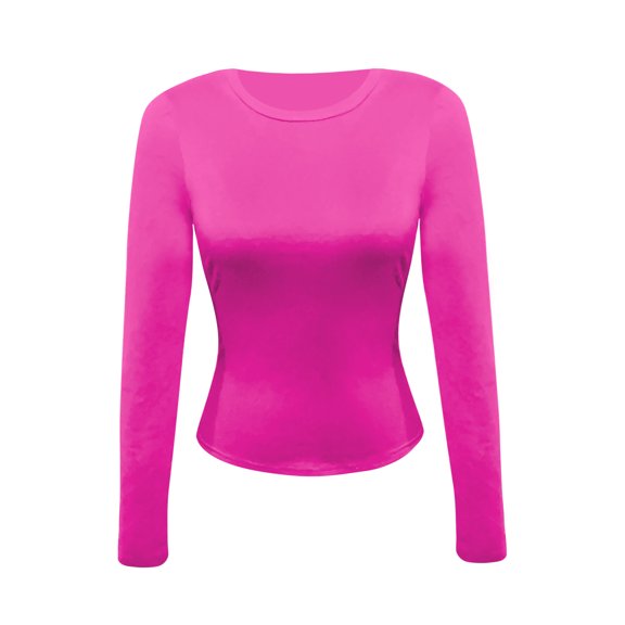 Nooxsoe Womens Long Sleeve Shirts Fitted Warm Bottoming Top Thermal Top Top Casual Base Layer Going Out Tops Tight Fitting Soft Tees Long Sleeve Women Top Hot Pink 2xl