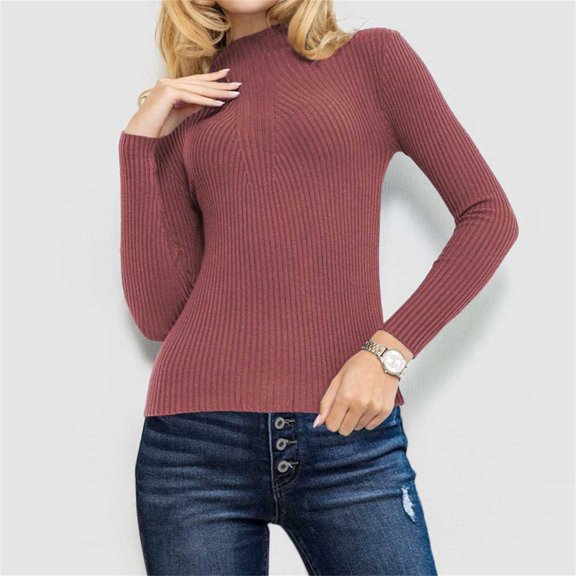 Nooxsoe Womens Long Sleeve Shirts Tight Fit Lightweight Yoga Tight Fitting Inside Top Casual Base Layer Top Thermal Top Warm Bottoming Top Long Sleeve Womens Top Watermelon Red S
