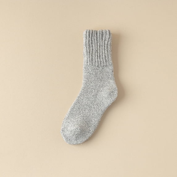 Nooxsoe Womens Solid Mid Calf Socks, Cozy Fall Socks for Women, Winter Soft Thermal Knit Socks Gray One Size