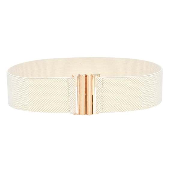 Nooxsoe Womens Wide Elastic Waist Belt Cinch Belt Stretch Waistband Vintage Waistband Cummerband Beige One Size