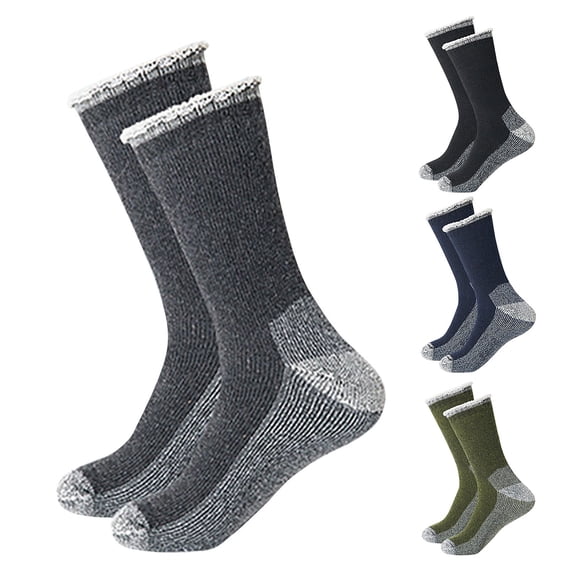 Nooxsoe Wool Hiking Socks Thermal Warm Crew Winter Boot Sock for Men & Women, Thick Outdoor Trekking Wool Socks Army Green One Size