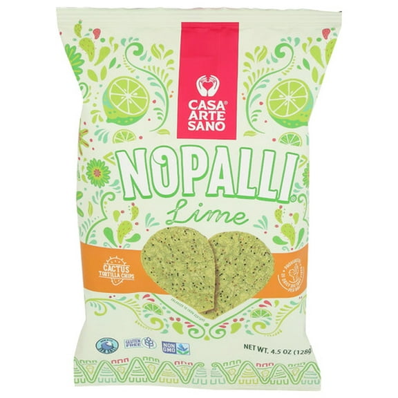 Nopalli Cactus Lime Tortilla Chips 4.5 oz (Pack of 12)
