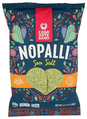 Nopalli Cactus Tortilla Chips Salted 4.5 oz (Pack of 12)