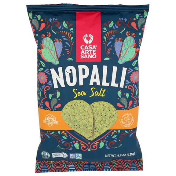 Nopalli Cactus Tortilla Chips Salted 4.5 oz (Pack of 12)