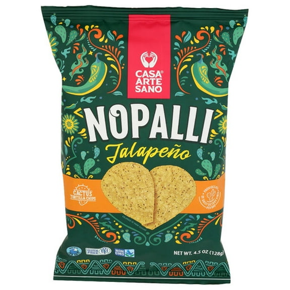Nopalli Chips Cactus Tortilla Jalapeno 4.5 oz (Pack of 12)