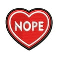 thumbnail image 1 of Nope Antisocial Heart Applique Multi-Color Embroidered Iron-On Patch - 2.0 Inch Mini, 1 of 5