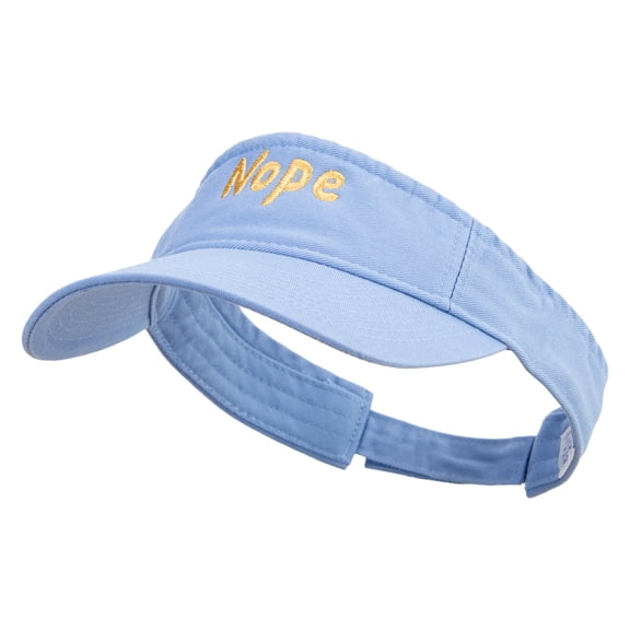 Nope Embroidered Pro Style Cotton Twill Washed Visor - Lt Blue OSFM