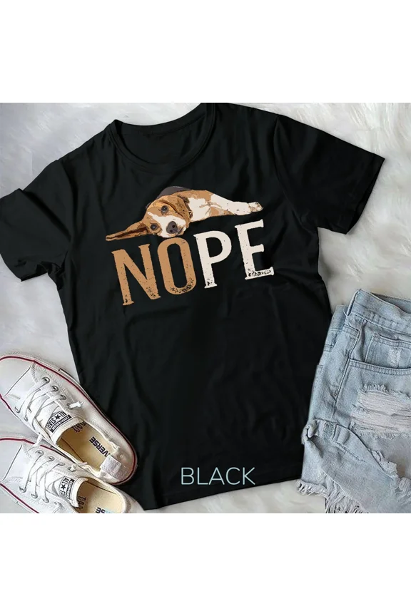 Nope, Funny Lazy Beagle Dog, Puppy, and Pet Animal Napping Graphic New Unisex T-Shirt