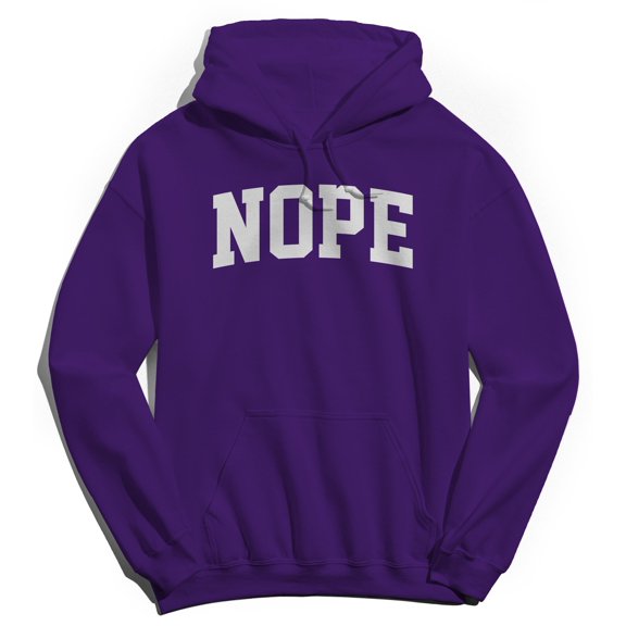 Nope Graphic Purple Men's Cotton Pullover Hoodie