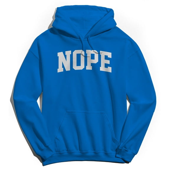 Nope Graphic Royal Men's Cotton Pullover Hoodie