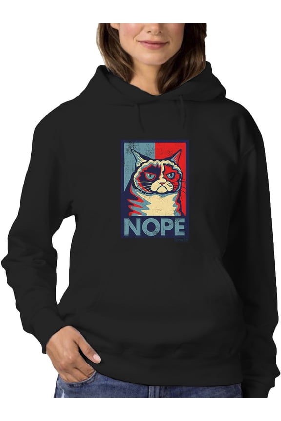 Nope Grumpy Cat Hoodie Women -T-Line Designs, Female 3X-Large
