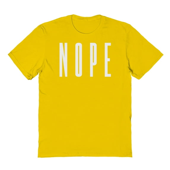 Nope Humor Graphic Gold Men's Cotton T-Shirt